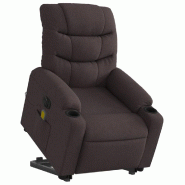 Fauteuil inclinable de massage électrique Marron foncé Tissu Modèle Velours - 8721012219069