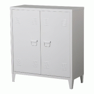 Helloshop26 - Casier de bureau armoire meuble de rangement pour bureau atelier chambre acier de bureau métallique à 2 portes 90 x 80 03_0006336 - m�