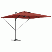 Helloshop26 - Parasol déporté rectangulaire 286 x 284 x 270 cm ombre généreuse design moderne en aluminium terre cuite 02_0058698 - aluminium 3000