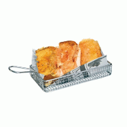 Panier à frites rectangulaire en inox 24x15x3,5cm - par 6