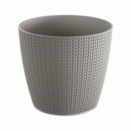 Prosperplast - Pot WHEATY 1 L - 12,8x12,8x11,2 cm, coloris Gris pierre - gris plastique polypropylène ZA4238
