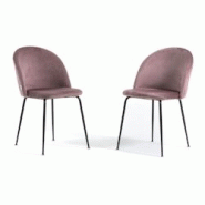 RATTATAN Lot de 2 chaises en velours avec pieds en métal, design élégant pour cuisine, salle à manger, bar ou restaurant – Sara – Rose blush/G RATTATAN Lot de 2 chaises en velours avec pieds en métal, design élégant pour cuisine, salle à manger, bar ou restaurant – Sara – Rose blush/G