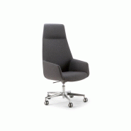 Fauteuil de direction Cape - tissu laine - piètement 5 branches aluminium brillant avec roulettes et appui-tête Fauteuil de direction Cape - tissu laine - piètement 5 branches aluminium brillant avec roulettes et appui-tête