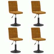 VidaXL Chaises pivotantes à manger lot de 4 marron velours Modèle Zarnelis - 3089287