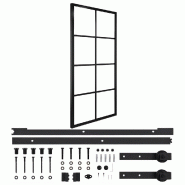 Vidaxl porte coulissante quincaillerie aluminium et verre esg 90x205cm 3056800