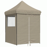 VidaXL Tente de réception pliable escamotable 4 parois latérales taupe Modèle AbriSymphony 350 - marron 4005002