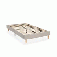 VS Venta-stock Base rembourrée Bari 90x190 cm Gris - gris polyester I24157