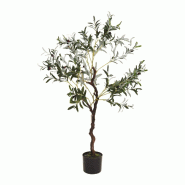 WellHome - Olivier artificiel en pot noir 116cm - vert WH15210