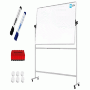 ALLboards Tableau blanc mobile TM IDEA® tableau magnétique rotatif double face effaçable à sec 200×100 cm – Série FLEX - DMB2010