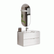 AQA Design Composition de salle de bain en MDF 4 pieces blanc mat L.81 P.46,5 H.190 MPSO59-O1 - blanc Bois manufacturé MPSO59-O1