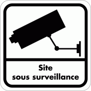 Autocollant dissuasif en vinyle - site sous surveillance - h 100 x l 100 mm - mdis100 vf3 Autocollant dissuasif en vinyle - site sous surveillance - h 100 x l 100 mm - mdis100 vf3