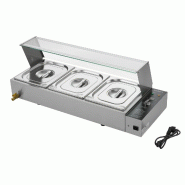 Bain marie professionnel avec robinet de vidange (3x GN1/2) PREMIUM - GOLDINOX - inox 3701770808403 Bain marie professionnel avec robinet de vidange (3x GN1/2) PREMIUM - GOLDINOX - inox 3701770808403