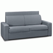 CANAPÉ LIT LEVALLOIS EXPRESS LATTES 120CM MATELAS 16CM TÊTE DE LIT INTÉGRÉE TWEED BLEU