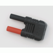 CHAUVIN ARNOUX - Jeu de 2 adaptateurs thermocouple de sécurité pour multimètres - Fiche femelle thermocouple - Fiches mâles (rouge/noire) isolées D4mm d'entraxe 19mm