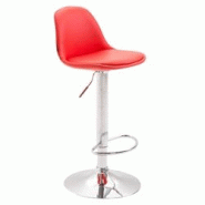 CLP Tabouret de bar Kiel assise et dossier rembourrés similicuir Chrome Rouge - argenté 102496305 CLP Tabouret de bar Kiel assise et dossier rembourrés similicuir Chrome Rouge - argenté 102496305