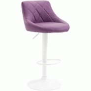 CLP Tabouret de bar Lazio en similicuir avec pied en métal Violet/Blanc - violet polyester 321767 CLP Tabouret de bar Lazio en similicuir avec pied en métal Violet/Blanc - violet polyester 321767