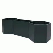 Décoshop26 - Lot de 3 bacs potagers surélevés 2 hexagonaux + 1 rectangulaire 1260 litres 77 x 286 x 88 cm acier galvanisé 04_0008896 - acier 30002
