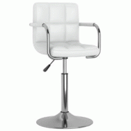Décoshop26 - Tabouret de bar chaise de comptoir x1 avec accoudoirs en PVC blanc et acier chromé DEC025035 - blanc 3000255034147 Décoshop26 - Tabouret de bar chaise de comptoir x1 avec accoudoirs en PVC blanc et acier chromé DEC025035 - blanc 3000255034147
