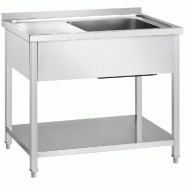 Évier Gredil avec fond 1000x700x850 mm, un bac à droite, avec rebord, à monter soi-même - DST10772RA