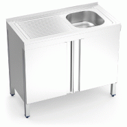 FRICOSMOS Evier à portes battantes 1C,EI 1000x500x850 mm. Dimensions bassin 420x350x150 mm. - inox 051230OST