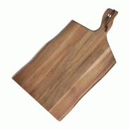 Grande planche en acacia bords ondulés 355x250x15mm manche 85mm | Olympia - GM264