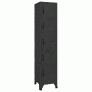 Helloshop26 - Armoire à casiers moderne avec 5 portes verrouillables 38 x 40 x 180 cm en acier anthracite 02_0047005 - acier 3000234542823