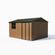 Merax abri de jardin métal avec toit à pignon, porte, serrure, fenêtre, table pliante et étagères, marron - marron métal W3600S00022 Merax abri de jardin métal avec toit à pignon, porte, serrure, fenêtre, table pliante et étagères, marron - marron métal W3600S00022