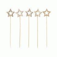 Papstar 800 Pique pour finger food 14 cm "Star" - Bambou 89949