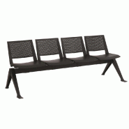 Poutre d'accueil en polypropylène KITA - Noir, 4 places_0