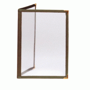 Protège menu 2 volets A5 PVC bordure vert