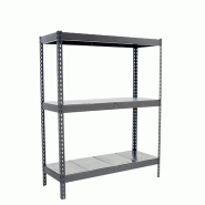 SimonRack Rayonnage industriel, 2000x1800x600 mm, 400 kg au point de flexion, 3 étagères métalliques, Gris/Galvanisé- Ecoforte - gris métal 84351