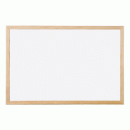 Tableau q-connect mélaminé cadre bois lisse lavable stabilité marqueurs spéciaux accessoires fixation mur 90x60cm. - 26354