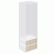 Tiroir Vertigo T01 MDF naturel et blanc mat H20cm pour caisson 60cm - par 2