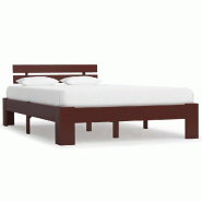 VidaXL Cadre de lit sans matelas marron foncé pin massif 120x200 cm Modèle Ferlonis - 283174