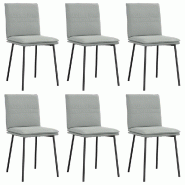 VidaXL Chaises à manger lot de 6 gris clair velours Modèle Panorama Pro - 3315614