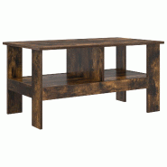 VidaXL Table basse Chêne fumé 90 x 50 x 45 cm Bois d'ingénierie Modèle Atlas Office Urban - 8000256