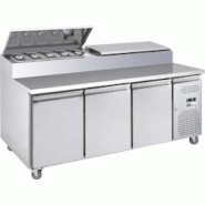 A.C.L - Table réfrigérée 3 portes - 417 L - 1795 x 700 x 1085 mm - Finition Inox évaporateur traité - inox MM99171058 A.C.L - Table réfrigérée 3 portes - 417 L - 1795 x 700 x 1085 mm - Finition Inox évaporateur traité - inox MM99171058