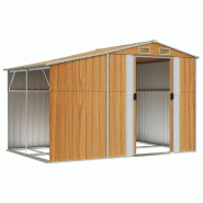 Abri de jardin marron clair 277x192,5x179 cm acier galvanisé Modèle AbriSummit 146 - 8720845894993
