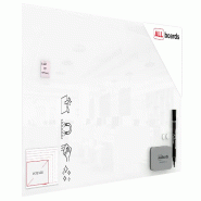 ALLboards Tableau Blanc en Verre CLASSIC WHITE 200x100 cm - blanc TS200x100W