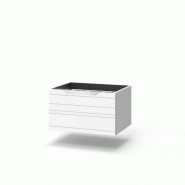 AQA Design Meuble sous-vasque en MDF 1 tiroir SOLMIRA blanc mat L.60 P.45 H.35 MPSO061H-O1 - blanc Bois manufacturé MPSO061H-O1