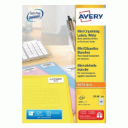 AVERY 4000 étiquettes recyclées blanches, format 45,7 x 25,4 mm (100 feuilles / cdt) - 5014702138423