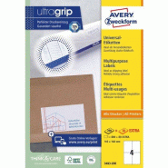 Avery Zweckform 800 étiquettes multi-usages blanches, format 105 x 148 mm (200 feuilles A4 / cdt) - blanc 3483-200