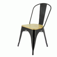 Chaise Austin metal assise pin naturel - par 4