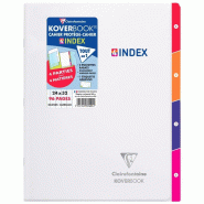 Clairefontaine Lot de 10 Cahier Kover Book 4 Index 24x32, 96p./48 feuilles 90 g/m² piquées, couv. Transparente, Séyès - 3037929814941