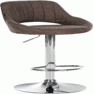 CLP Tabouret de bar Milet en Tissu et Pied métal Marron/Chrome - marron textile 321298