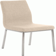 Décoshop26 - Chaise de salle à manger x1 style épuré en tissu crème et acier inoxydable 10_0007617 - beige inox 3000266213579