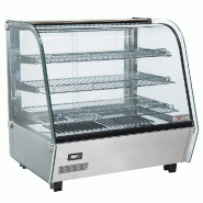 Diamond - Vitrine chauffante de table, 3 niv., vitre bombée - réf. WR-VH12-P2 - gris inox AKS-WR-VH12-P2