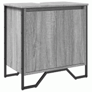 Helloshop26 - Armoire lavabo de salle de bain peu encombrante 60 x 35 x 60 cm design moderne rangement en bois gris 02_0049571 - gris métal 300023590