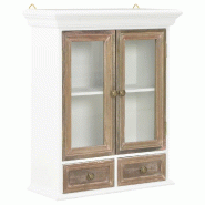 Helloshop26 - Armoire murale polyvalente vintage cuisine salon salle de bain 49 x 22 x 59 cm en bois d'ingénierie blanc 02_0046391 - blanc Bois massi