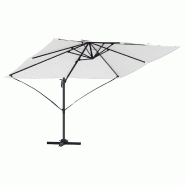Helloshop26 - Parasol cantilever rotatif pour jardin 351 x 250 x 260 cm ombre confortable design contemporain en polyester sable 02_0058715 - aluminiu